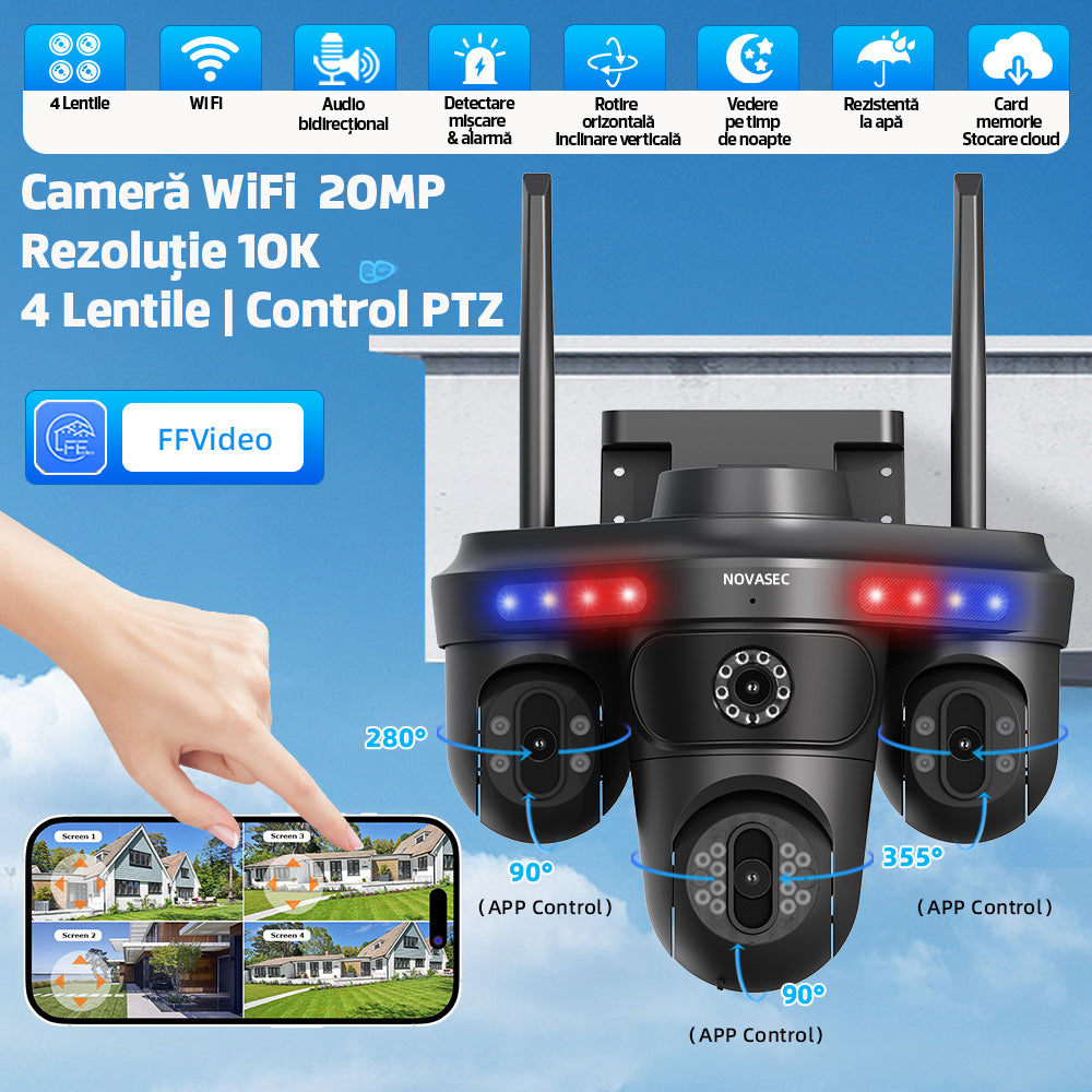 Camera de Supraveghere Cvadrupla Wireless CCTV Novasec HomeShield Plus Camera de Supraveghere Cvadrupla Wireless CCTV Novasec HomeShield Plus